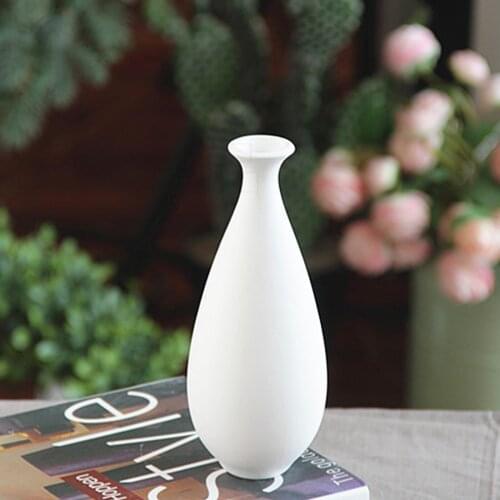 Unfinished Painting Set Modern DIY Ceramic Vase + Paints for Children Adults (White)