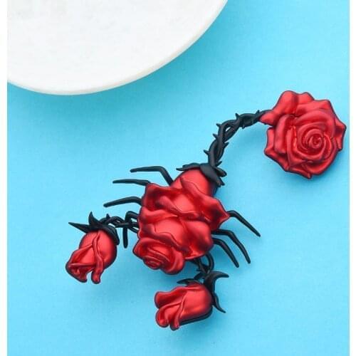 New Style Luxury Rose Scorpion Brooches Womens Enamel Red Abstract Art Insects Weddings Party Brooch Pins Jewelry Gifts