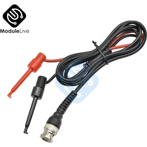 Oscilloscope 5A 500V P1007 BNC Male Plug Q9 to Dual Hook Clip Test Probe Cable line 120CM w/ Two Mini Probes Hook