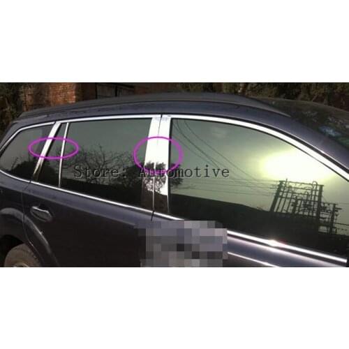 Stainless Steel Window Trim Center Pillar Trims 8pcs For Subaru Outback 2010 2011 2012 2013