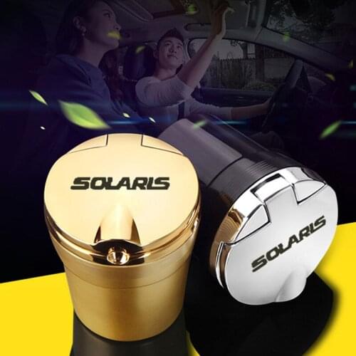 Led Lights Car Ashtray With Creative Cover Personality Case Multi-function Interior Car Accessories For Hyundai solaris