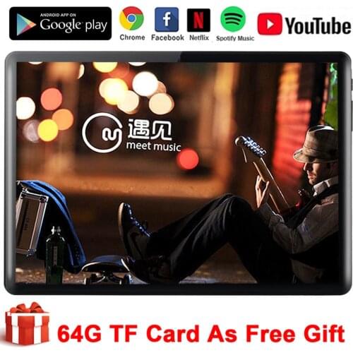 New Google 10 Inch Tablet Pc IPS 4G LTE Phone Call Wifi GPS Octa Core Android 9.0 Tablette 10.1" Play Store Type-C Port+Gifts