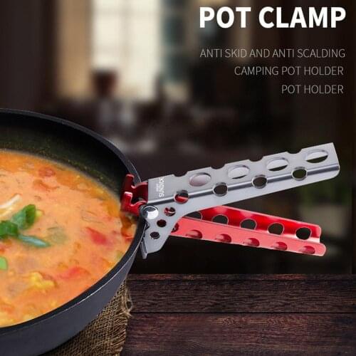 Camping Pot Pan Gripper Handle Bowl Gripper Outdoor Picnic Cookware Tableware for Tourism Anti-hot Pot Pan Gripper Holder