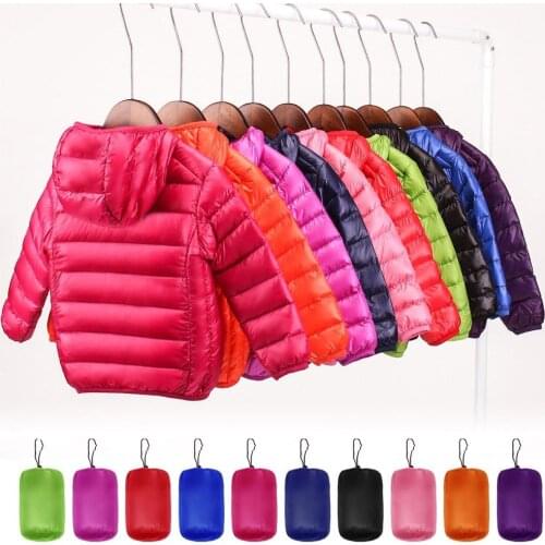 90% Duck Down Winter Down Jacket boy girl Child Kid Light Coat Hooded Thin Warm big boys Outerwears 2 4 6 8 10 12 14 Years