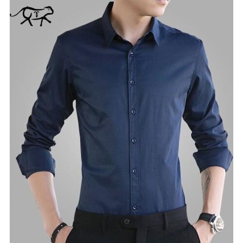 2018 New Arrival Brand Shirts Men Autumn Business Shirt Mens Short Sleeves Turn-down Collar Tuxedo Shirt Social Big size M-5XL