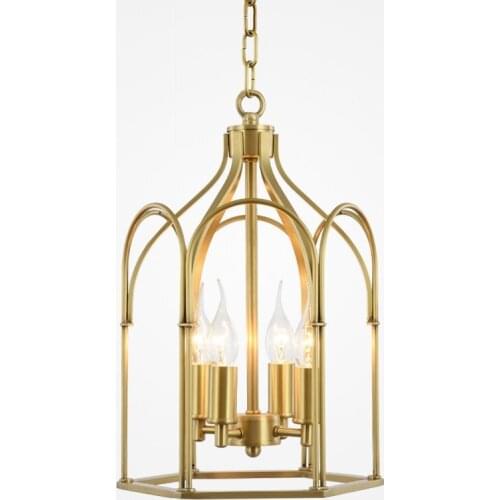 Rural household small attic pendant contemporary and contracted metal cage villa the study decorate stair lights