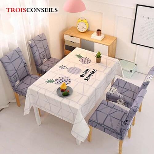 Chair Covers Tablecloth Dining Room Elastic Chair Covers Removable Seat Cover for Dining Room Weddings Party Banquet 1/4/6 Pcs