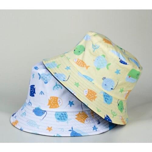 Cartoon Animal Design Fisherman At Outdoor Sun Protection Hat Student Couple Hat Printed Sun Hat Children