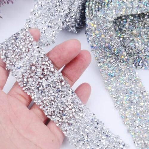 SICODA 2 yards 3cm wide drilling ribbon waist chain wedding dress performance shoes bag drilling chain network