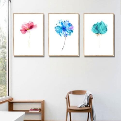 Modern Watercolor Beautiful Plant Flower Floral Rose Canvas Art Print Poster Nordic Wall Picture Home Decor Painting No Frame