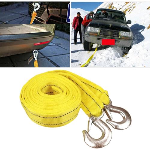 4M Heavy Duty 5 Ton Car Tow Cable Towing Pull Rope Strap Hooks Van Road Recovery for Audi Benz Buick Skoda Mazda Ford Toyota BMW