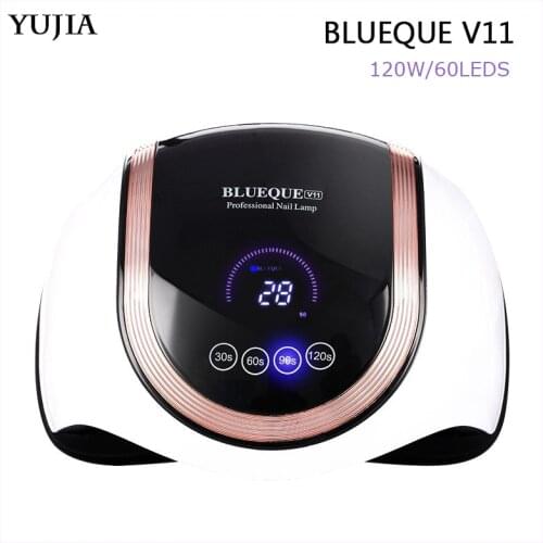 2021 BLUEQUE V11 180W Smart Nail Lamp Used For Drying Gel Polishing Fluid Four 30/60/90/120s Timer Automatic Manicure Machine