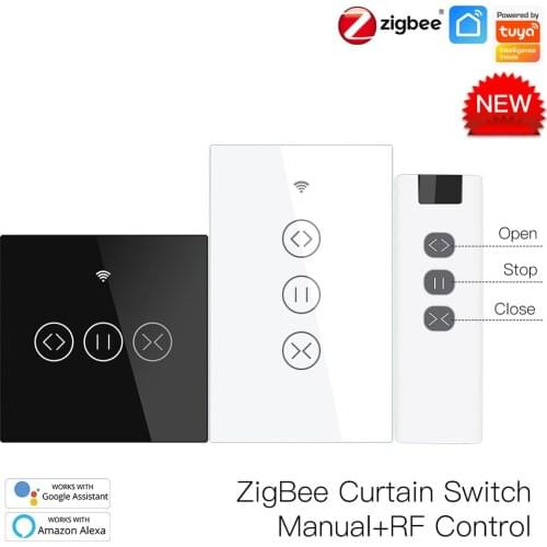 Tuya Smart Curtains Wi-Fi Touch Blinds Switches Remote Control Smart Life Applications, Can Be Used with Alexa and Google Home