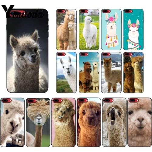 Yinuoda Lama Llama Alpacas Animal Smart Cover Black Soft Shell Phone Case for iPhone X XS MAX 6 6S 7 7plus 8 8Plus 5 5S XR