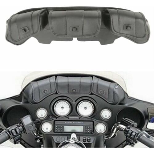 Motorcycle PU Leather Black Tool Luggage Saddle Bag Cross For Harley Dyna 2008-2017 16 15