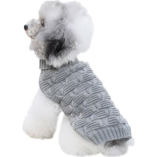 Knit Design Dog Warm Coat Outfit Solid Turtleneck Sweater Autumn Winter Pet Clothing Dogs Sweater Chihuahua Yorkshire Outfits