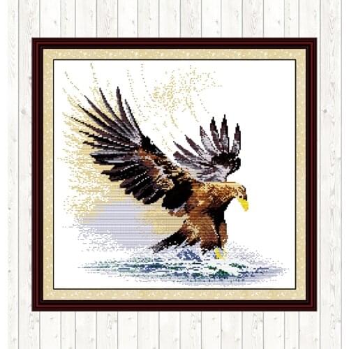 A Flying Eagle Needlework Embroidery Patterns 14ct 11ct Count Print Canvas Embroidery Kits DIY Crafts Cross Stitch Package