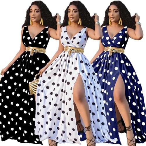 Sexy polka dot dress for women V-neck sleeveless dress summer casual 2021 Streetwear Vestidos