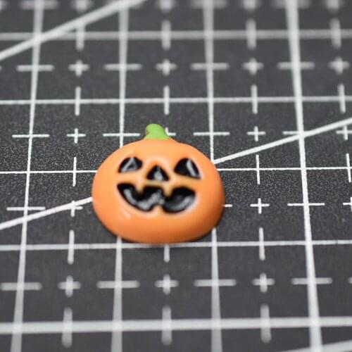 1pcs/lot resin flat back lovely pumpkin 15mm Hallowmas Cabochons Hair Bow Center Card Frame Making Craft DIY