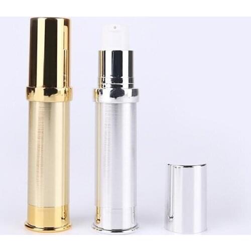 10ML silver/gold UV airless bottle vacuum pump lotion emulsion serum sample eye essence hyaluronic toner skin care packing