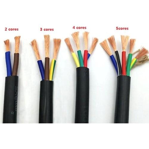 13 AWG 2.5MM2 RVV 2/3/4/5/6/7/8/10/12/14/16/18 Cores Pins Copper Wire Conductor Electric RVV Cable Black