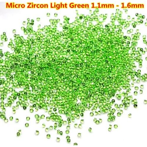 1440pcs 1.1mm - 1.6mm Light Green Mini Nail Rhinestone Crystal 3D Nail Decoration Nails Art Pixie Rhinestone Micro Diamond