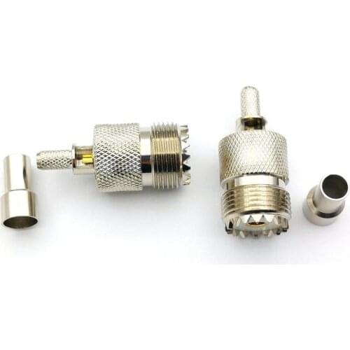 20pcs UHF Female SO239 Jack Window Crimp RG58 RG142 LMR195 RG400 Cable