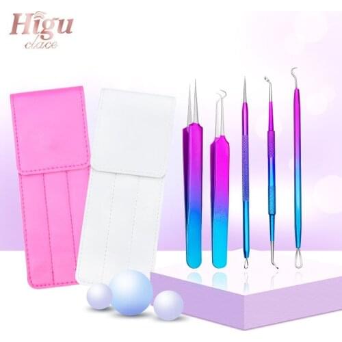5 Styles Blackhead Remover Tool Needles Professional Blackheads Acne Comedone Pimple Blemish Extractor Pore Deep Cleansing Higu