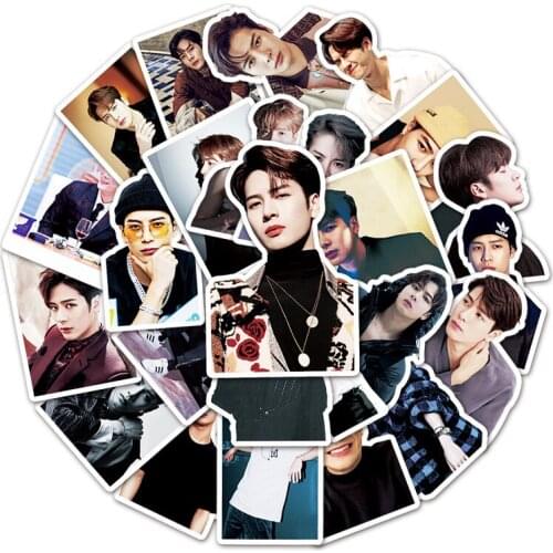 50Pcs/Set Kpop GOT7 Stickers Wang Jiaer Sticker for Luggage Laptop Fridge Bike Car Idol Decals Fans Toys Phone Case Waterproof