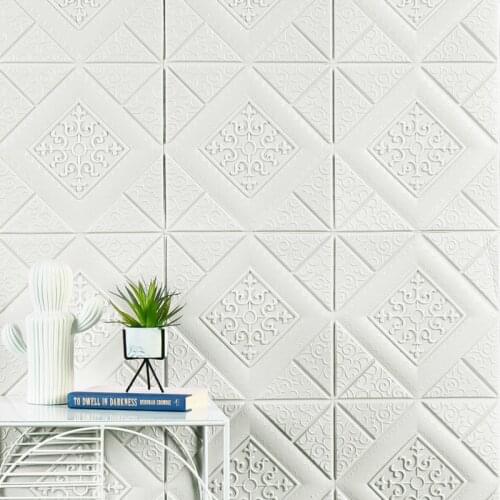 70x70cm 3D Plaid Wallpaper XPE Foam Waterproof Wall Stickers Self-Adhesive Paper Rustic Home Living Room Ceiling Soft Decoration