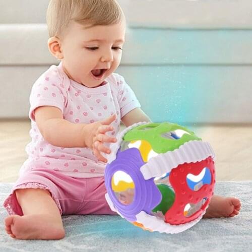 Baby Hand Bell Toy Rattles Sway Sound Grasp Ball Finger Activity Educational Toy 19QF