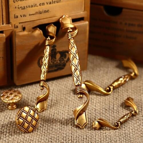 Zinc Alloy Furniture Hardware Handle Kitchen Cabinets Sliding Door Knobs Drawer Wardrobe Cupboard Dresser Pull Handles Gold