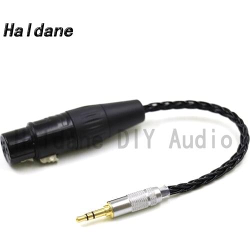 Haldane HIFI 7N Silver Plated 3.5mm 3pole Stereo Male to 4pin XLR Female Audio Adapter Cable 3.5 to XLR Connector Cable（Black