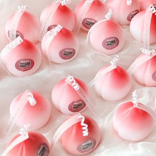 1pcs Artificial Peach Candle Romantic Cute Soy Wax Aromatherapy Small Scent Relaxing Birthday Wedding Party Gift Home Decoration