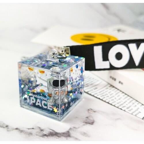 Creative Astronaut Liquid Quicksand Bag Hanging Piece Spaceman Key Button Cultural Creation Graduation Gift Item