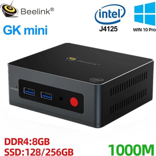 Beelink Gemini GK MiNi Office Mini PC J4125 Windows 10 8G 128G/256G 2.4G/5G WiFi BT4.0 Dual Display 4K Desktop Gameing Computer