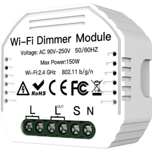 Mini Smart WLAN 1 Gang Module for Dimmable LED Light Smart Life / Tuya App, Compatible with Alexa Echo and Google Home
