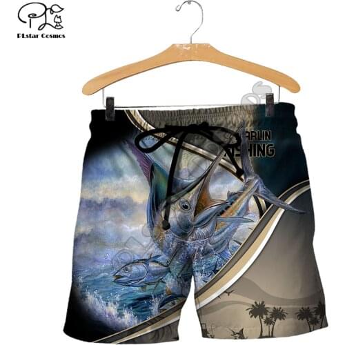 PLstar Cosmos Marlin Fishing 3D Printed Fashion Women For Men Summer Funny Casual Colorful Fish Shorts Beach Short Pants Style-2