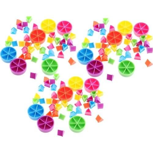 Set of 126 Pieces Assorted Math Fractions Games Pieces Pie Wedges Kids Intelligent Development Home Teaching Tool or Craft