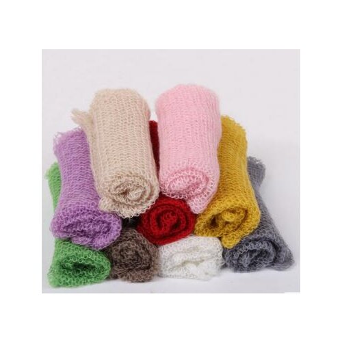 60*40cm) Hand Knit mohair Wraps Newborn Photography Wraps Baby Shower Gift Newborn Props