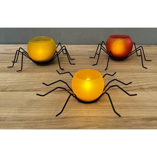 1pc Spider Candlestick 6 Style Halloween Creative Grass Candle Holder Home Decoration Light Ornaments Party Scary Props