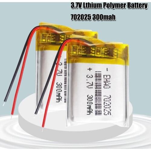 Polymer battery 300mah 3.7V 702025 smart home MP3 speakers Li-ion battery for dvr,GPS,mp3,mp4,cell phone,speaker