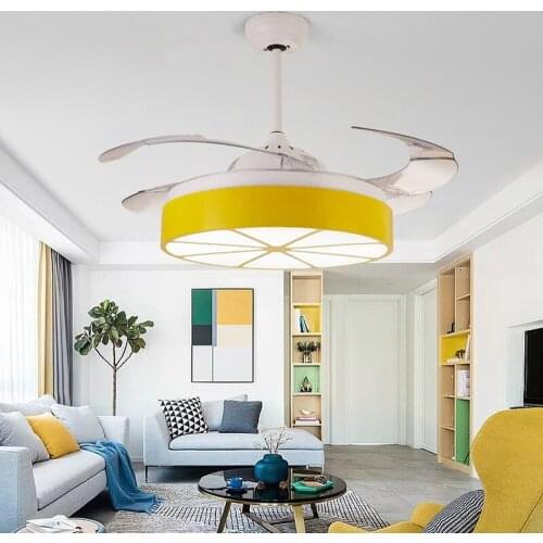 Childrens room 42 inch led ceiling fan lamp with lights remote control Cartoon Kids Suspension Fan Boys' Lighting Bedroom