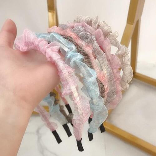 Lace Stripe Bow Hairband Gauze Knot Hair Hoop Lovely Princess Headbands Bezel For Girls Women Headwear Hair Accessories