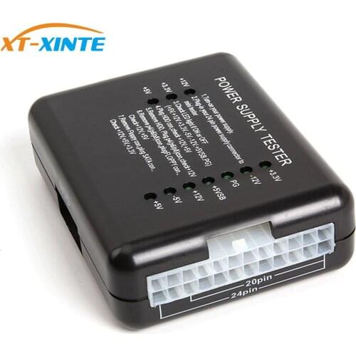 XT-XINTE Computer ATX SATA HDD Power Supply Tester LED Indication 20 24pin Diagnostic Tool testing for PSU ATX SATA HDD