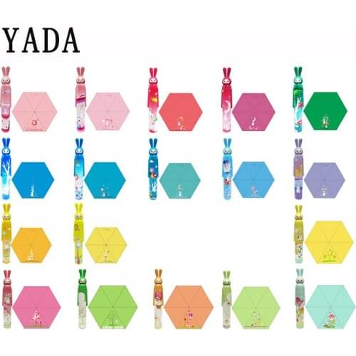 YADA Creative Wine Bottle Umbrellas Gifts For Kids Women Folding Cartoon Rabbit Umbrella Sun-rain UV Mini Umbrellas Gifts YS855