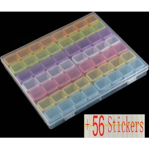 12/28/56 Lattices with stickers Diamond Embroidery Accessories diamond painting Boxes Cross Stitch Cases Storage Organizer Gift