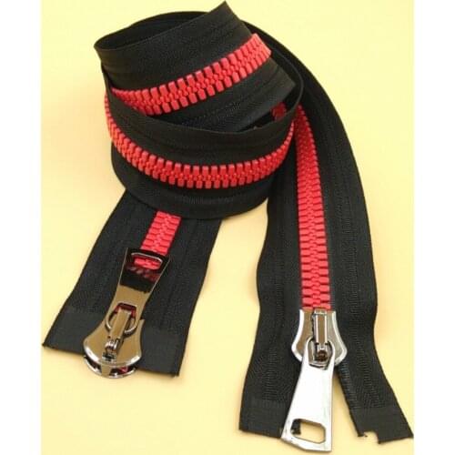 15# 85cm 2pcs High Grade Big Size Resin Zipper With Double Slider For zip Repair Sewing DIY Jacket Down Coat Clothes Accessories