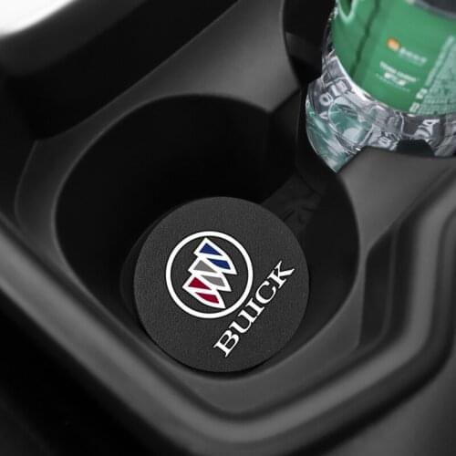 2Pcs Car Styling Cup Mat PU Leather Coaster Water Slot Non-Slip Pad For Buick Regal Encore Excelle Envision Hideo GL8 Lacrosse