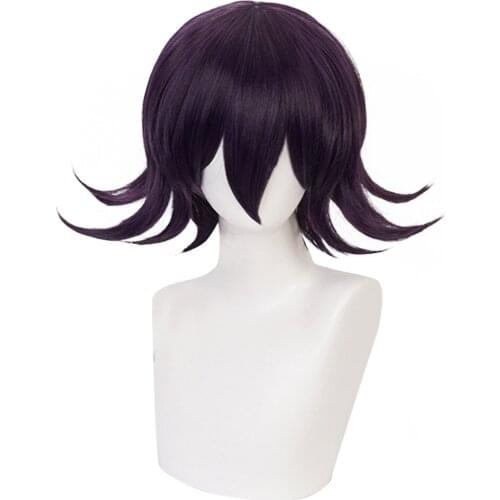 Anime Danganronpa Kokichi Oma Cosplay Wig Short Heat Resistant Synthetic Hair Halloween Party Wigs